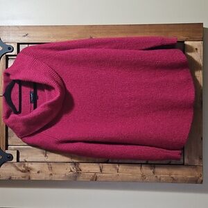 Tahari Pink Merino Wool Cowl Neck Sweater XL